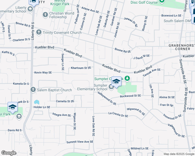 map of restaurants, bars, coffee shops, grocery stores, and more near 5240 Lone Oak Road Southeast in Salem