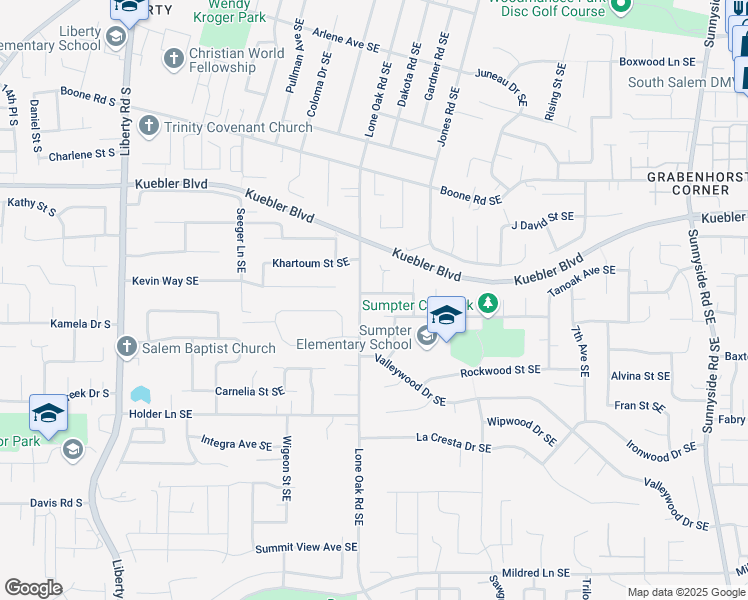 map of restaurants, bars, coffee shops, grocery stores, and more near 5240 Lone Oak Road Southeast in Salem
