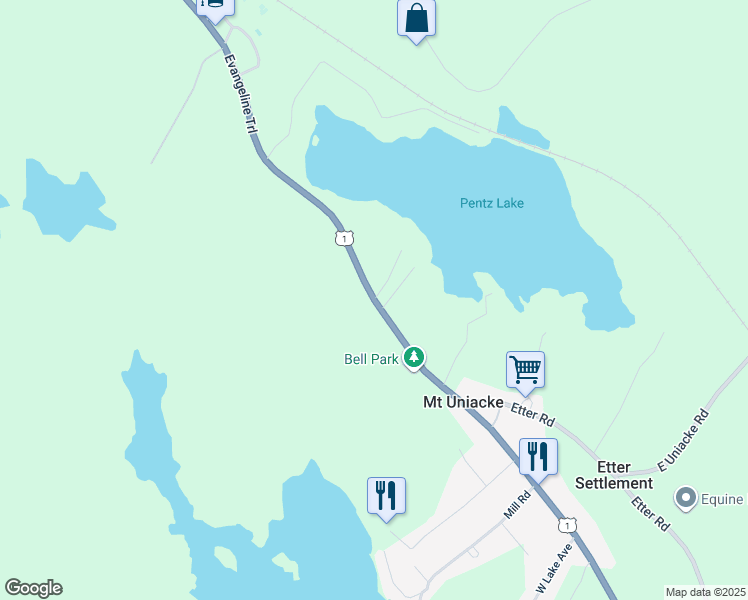 map of restaurants, bars, coffee shops, grocery stores, and more near Highway 1 in Mount Uniacke