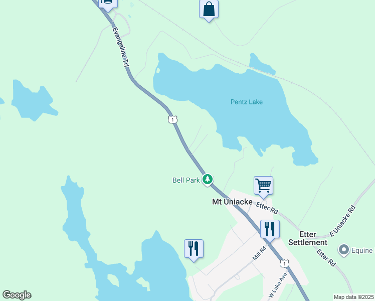 map of restaurants, bars, coffee shops, grocery stores, and more near Highway 1 in Mount Uniacke