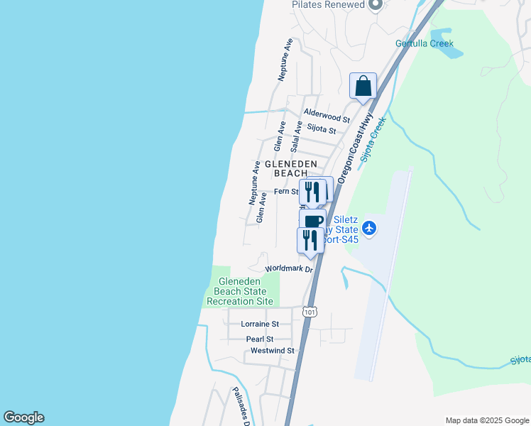 map of restaurants, bars, coffee shops, grocery stores, and more near 6765 Glen Avenue in Lincoln Beach