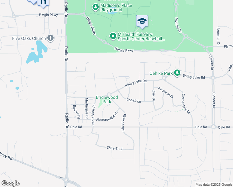 map of restaurants, bars, coffee shops, grocery stores, and more near 4605 Cobalt Lane in Woodbury