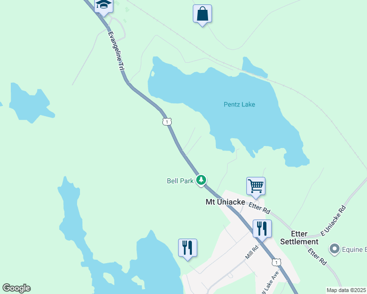map of restaurants, bars, coffee shops, grocery stores, and more near Highway 1 in Mount Uniacke