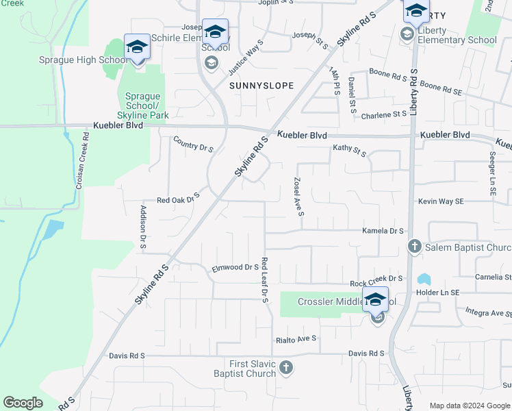 map of restaurants, bars, coffee shops, grocery stores, and more near 1986 Summercrest Drive in Salem