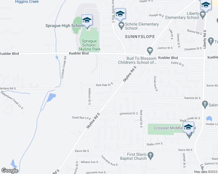 map of restaurants, bars, coffee shops, grocery stores, and more near 5215 Anaconda Drive South in Salem