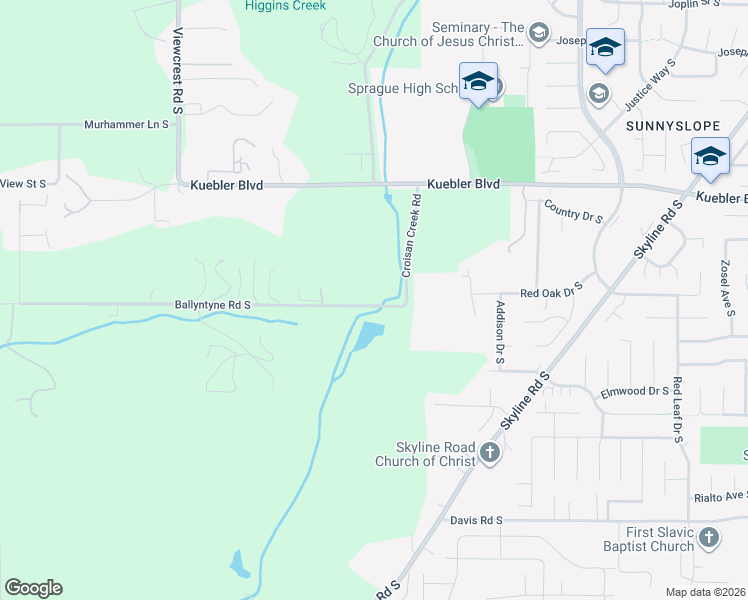 map of restaurants, bars, coffee shops, grocery stores, and more near 2771 Ballyntyne Road South in Salem