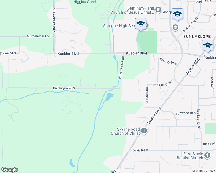 map of restaurants, bars, coffee shops, grocery stores, and more near 2771 Ballyntyne Road South in Salem