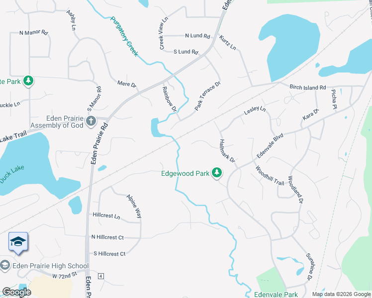 map of restaurants, bars, coffee shops, grocery stores, and more near 15681 Michele Lane in Eden Prairie