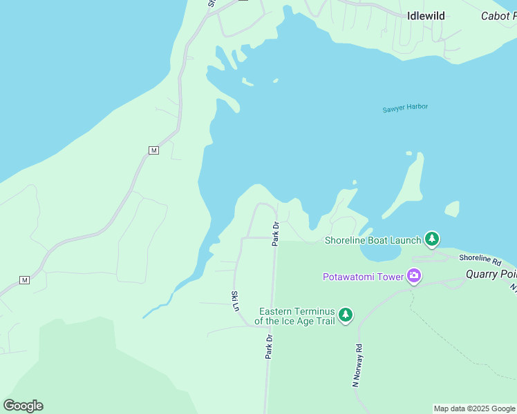 map of restaurants, bars, coffee shops, grocery stores, and more near 4335 Park Drive Shores in Sturgeon Bay