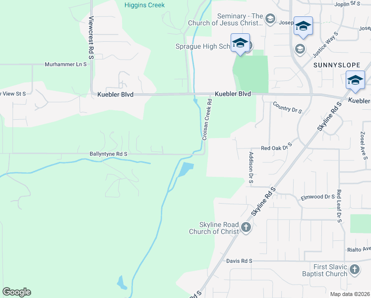 map of restaurants, bars, coffee shops, grocery stores, and more near 2771 Ballyntyne Road South in Salem