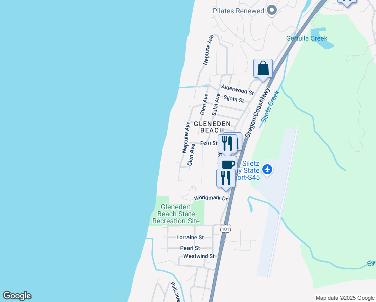 map of restaurants, bars, coffee shops, grocery stores, and more near 6765 Glen Avenue in Lincoln Beach