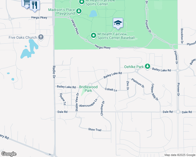 map of restaurants, bars, coffee shops, grocery stores, and more near 4605 Cobalt Lane in Woodbury