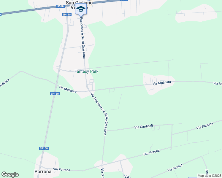 map of restaurants, bars, coffee shops, grocery stores, and more near 35 Via Molinara in San Giuliano