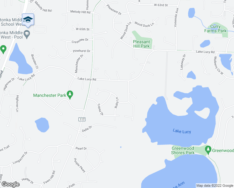 map of restaurants, bars, coffee shops, grocery stores, and more near 6875 Ruby Lane in Chanhassen