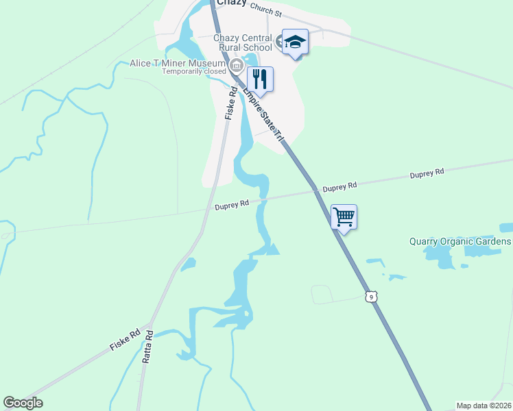 map of restaurants, bars, coffee shops, grocery stores, and more near 229 Duprey Rd in Clinton