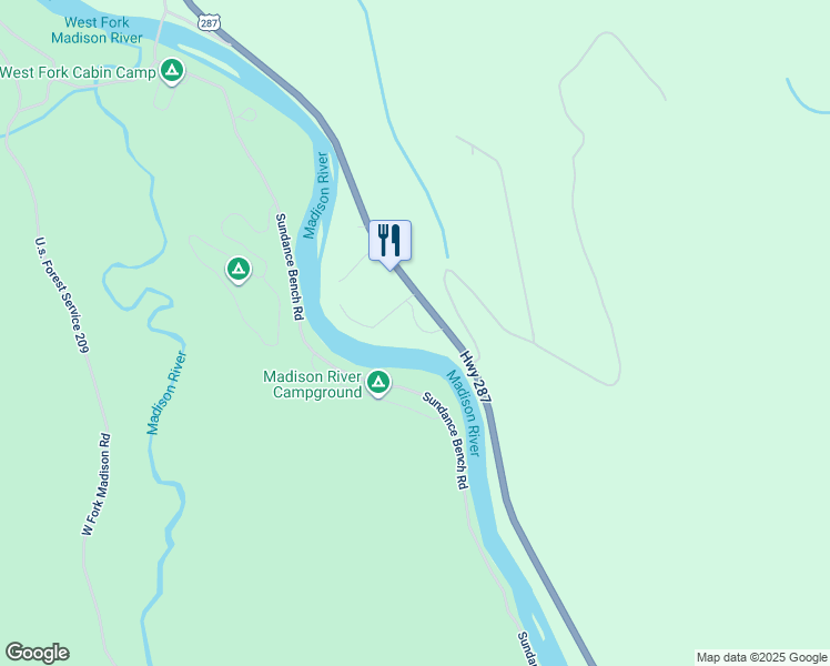map of restaurants, bars, coffee shops, grocery stores, and more near 1393 U.S. 287 in Ennis