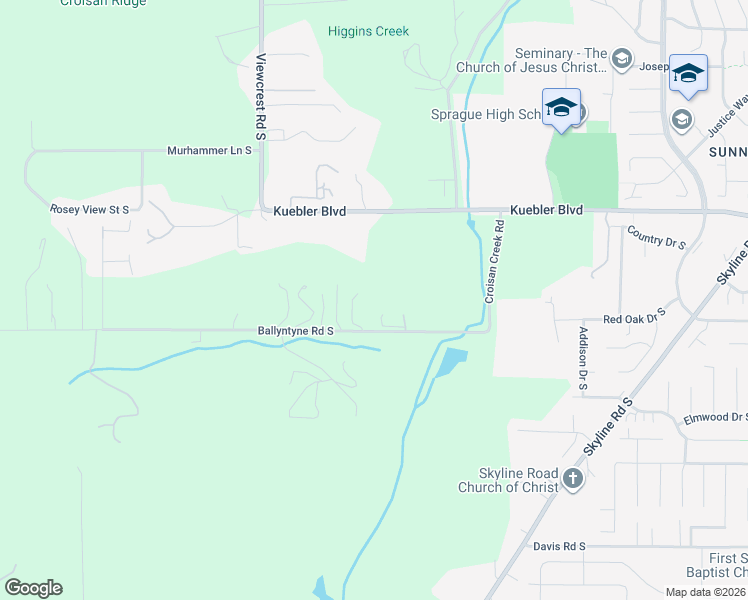 map of restaurants, bars, coffee shops, grocery stores, and more near 2771 Ballyntyne Road South in Salem