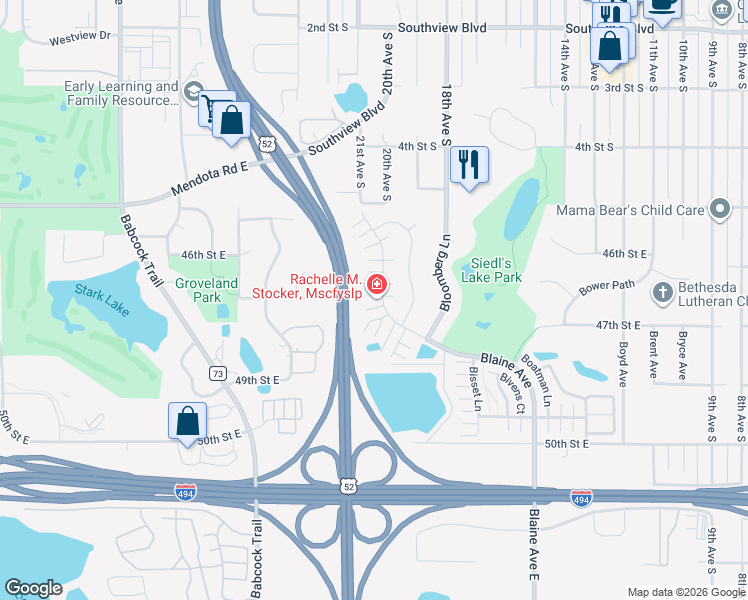 map of restaurants, bars, coffee shops, grocery stores, and more near 4745 Blaine Avenue in Inver Grove Heights