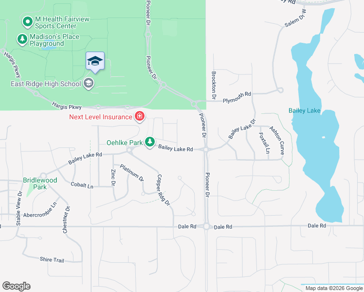 map of restaurants, bars, coffee shops, grocery stores, and more near 8785 Granite Lane in Woodbury