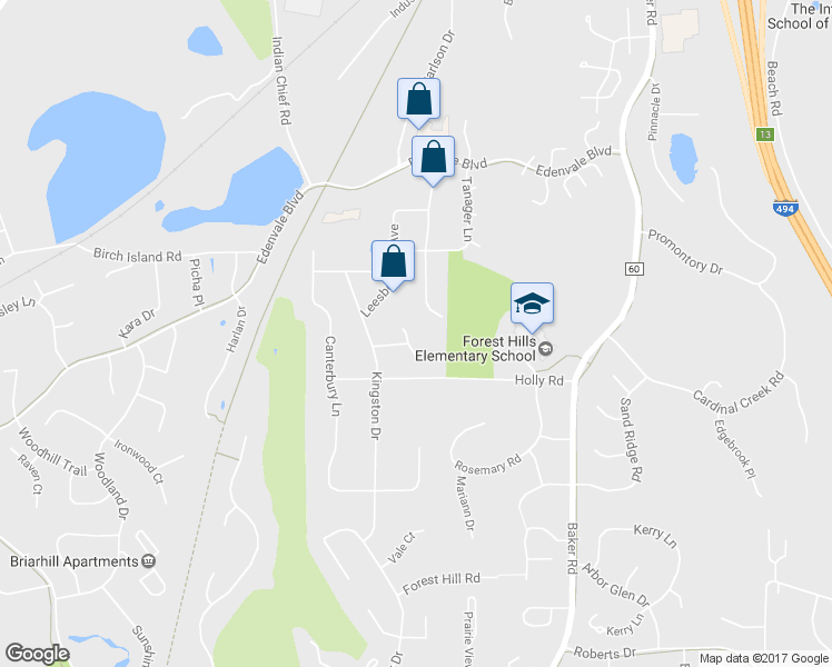 map of restaurants, bars, coffee shops, grocery stores, and more near 14300 Charing Cross in Eden Prairie