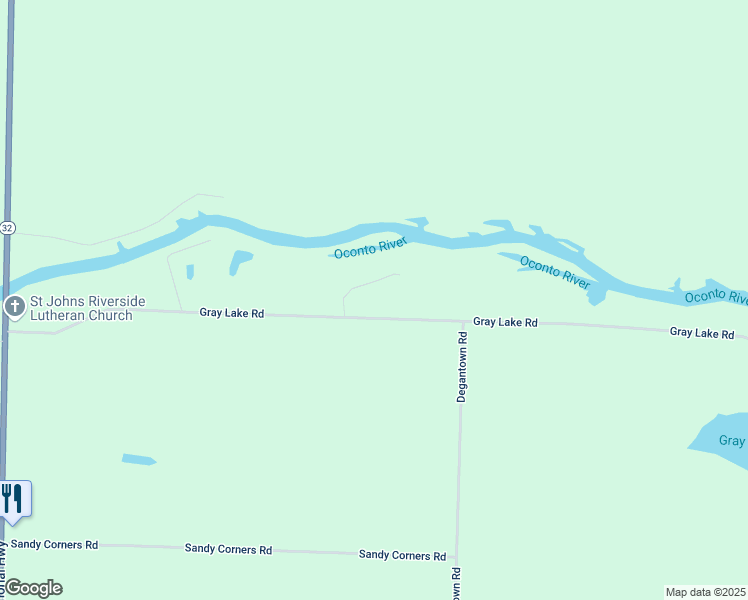 map of restaurants, bars, coffee shops, grocery stores, and more near 9370 Gray Lake Road in Gillett