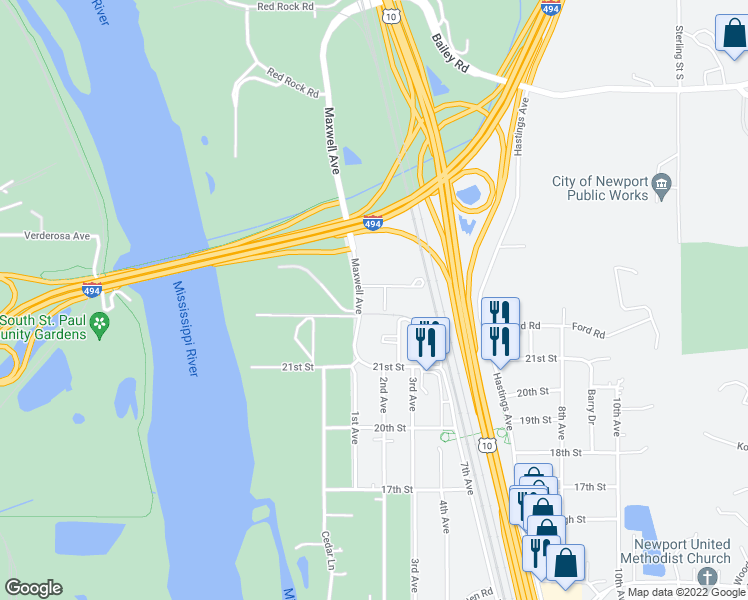 map of restaurants, bars, coffee shops, grocery stores, and more near in Newport