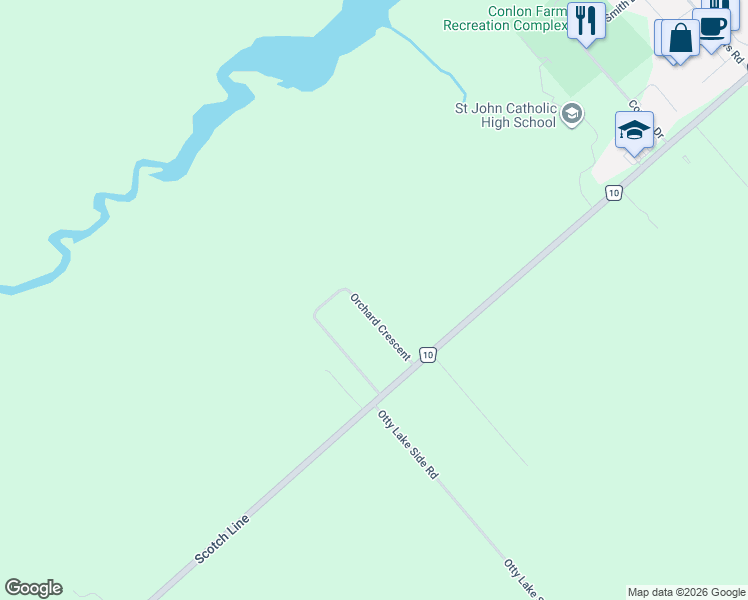 map of restaurants, bars, coffee shops, grocery stores, and more near 146 Orchard Crescent in Perth