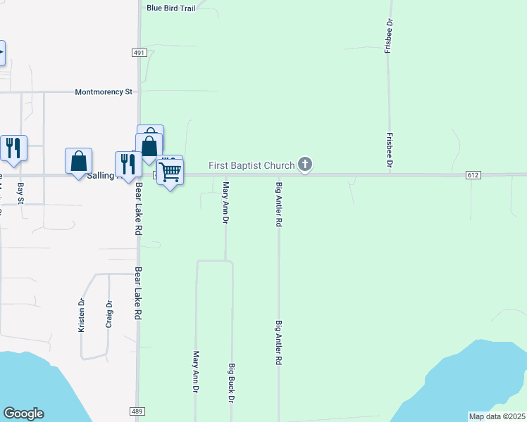 map of restaurants, bars, coffee shops, grocery stores, and more near 2264-2998 Big Antler Road in Lewiston