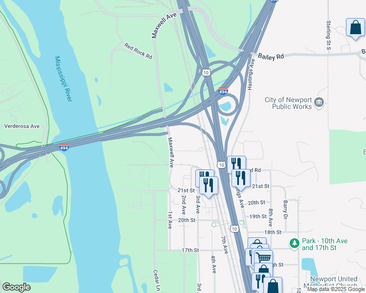 map of restaurants, bars, coffee shops, grocery stores, and more near 275 Red Rock Crossing in Newport