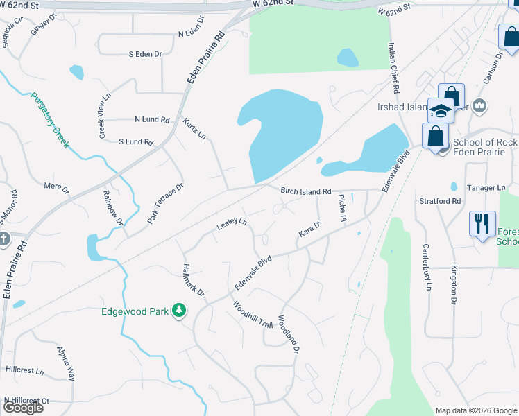map of restaurants, bars, coffee shops, grocery stores, and more near 15158 Lesley Lane in Eden Prairie