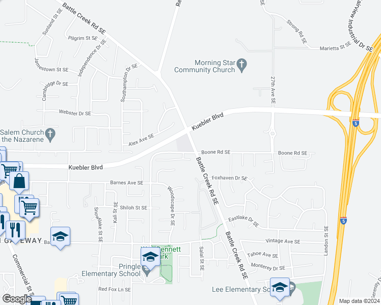 map of restaurants, bars, coffee shops, grocery stores, and more near in Salem