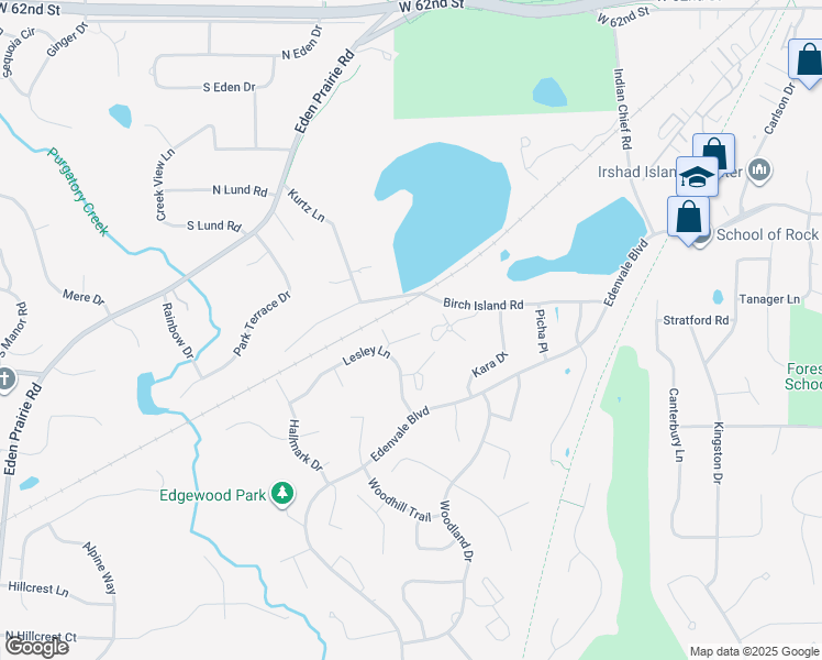 map of restaurants, bars, coffee shops, grocery stores, and more near 15158 Lesley Lane in Eden Prairie