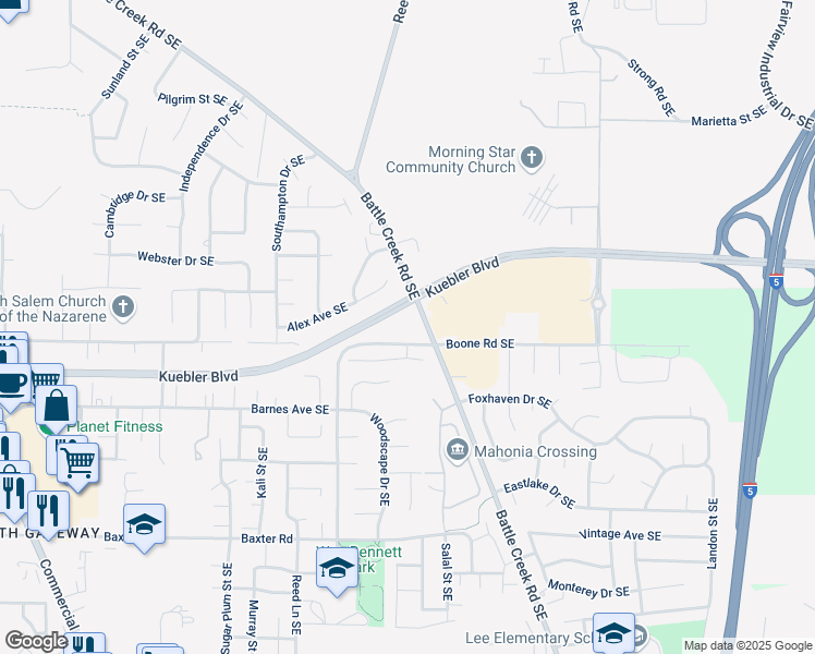 map of restaurants, bars, coffee shops, grocery stores, and more near in Salem