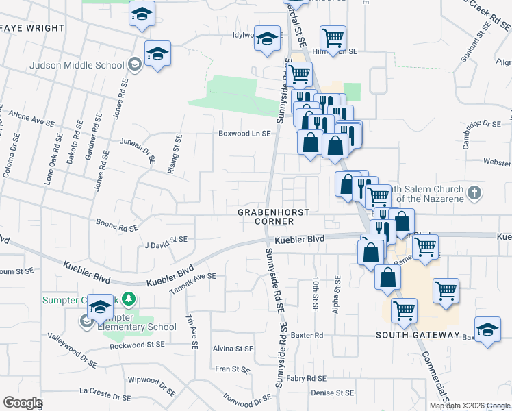 map of restaurants, bars, coffee shops, grocery stores, and more near in Salem