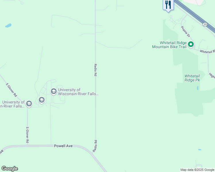 map of restaurants, bars, coffee shops, grocery stores, and more near 143 Radio Road in River Falls