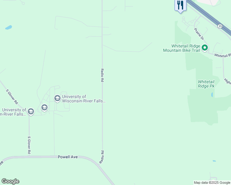 map of restaurants, bars, coffee shops, grocery stores, and more near 143 Radio Road in River Falls