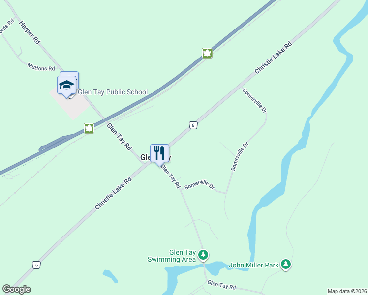 map of restaurants, bars, coffee shops, grocery stores, and more near 815 Christie Lake Road in Perth