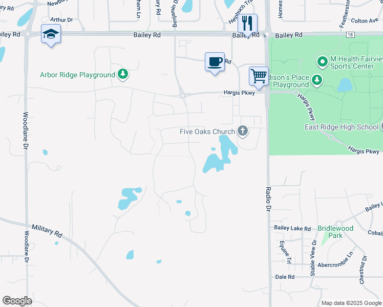 map of restaurants, bars, coffee shops, grocery stores, and more near 7801 Winter Wheat Way in Woodbury