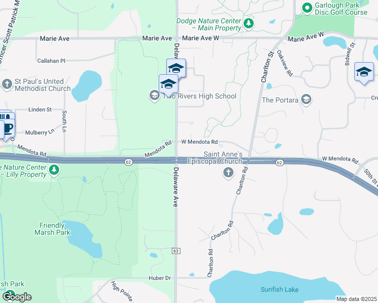 map of restaurants, bars, coffee shops, grocery stores, and more near 477 West Mendota Road in Saint Paul