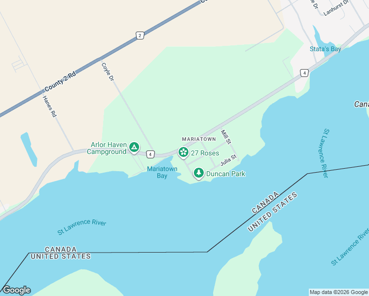 map of restaurants, bars, coffee shops, grocery stores, and more near 12078 Lakeshore Drive in Morrisburg