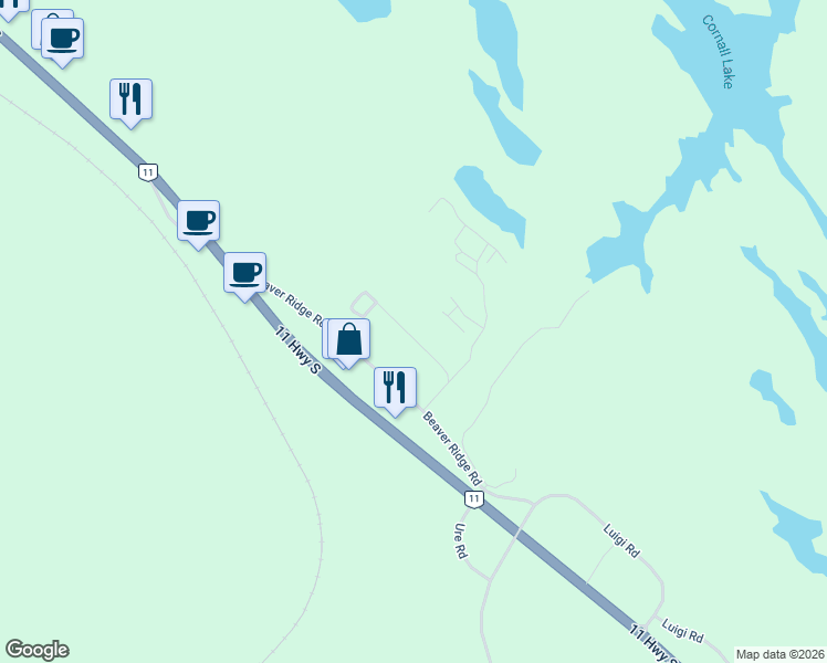 map of restaurants, bars, coffee shops, grocery stores, and more near 1007 Racoon Road in Gravenhurst