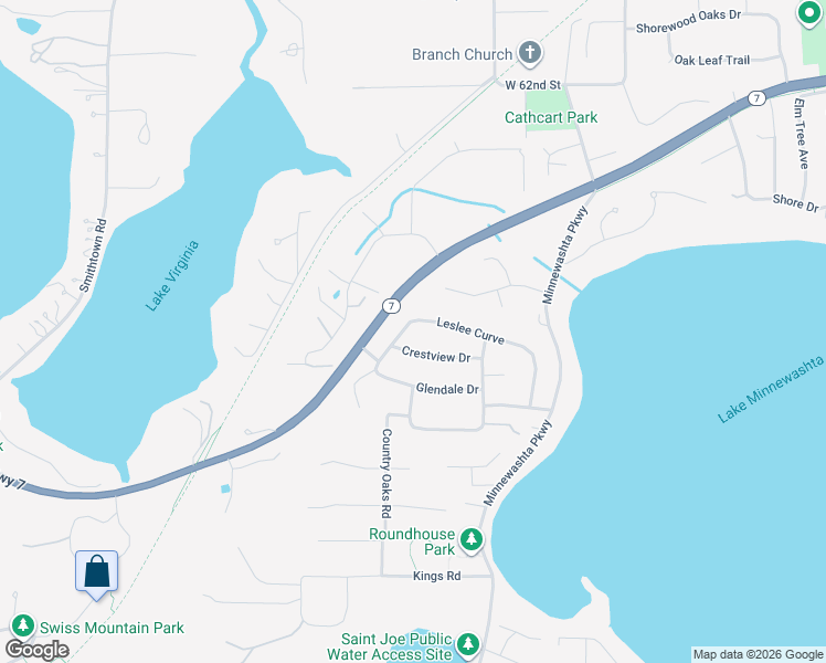 map of restaurants, bars, coffee shops, grocery stores, and more near 4000 Leslee Curve in Excelsior