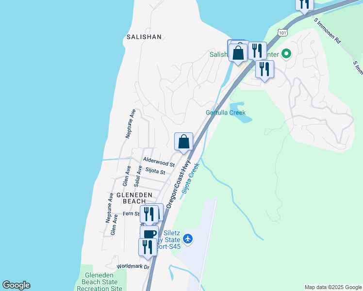 map of restaurants, bars, coffee shops, grocery stores, and more near 7185 Church Avenue in Lincoln Beach
