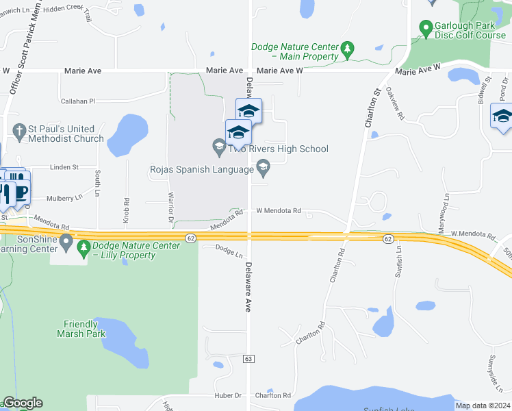 map of restaurants, bars, coffee shops, grocery stores, and more near 487 Mendota Road West in Saint Paul