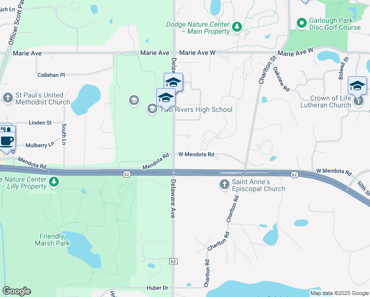 map of restaurants, bars, coffee shops, grocery stores, and more near 477 West Mendota Road in Saint Paul