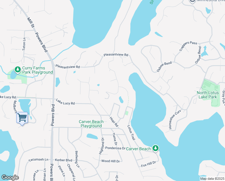 map of restaurants, bars, coffee shops, grocery stores, and more near 6541 Fox Path in Chanhassen