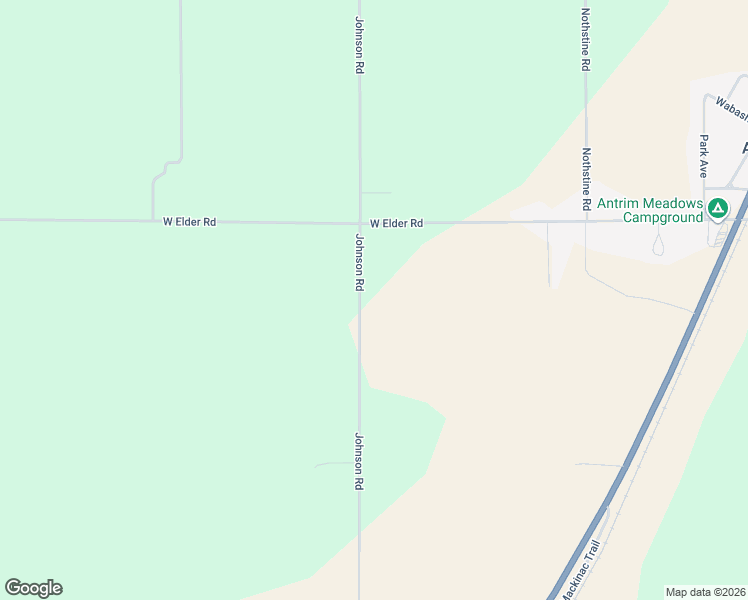 map of restaurants, bars, coffee shops, grocery stores, and more near 9494 Johnson Road in Mancelona