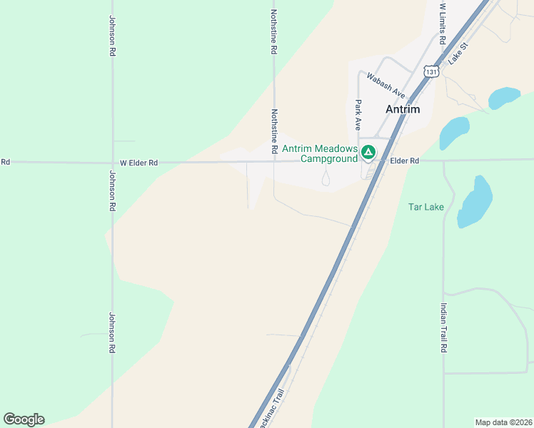 map of restaurants, bars, coffee shops, grocery stores, and more near 514 West Elder Road in Mancelona