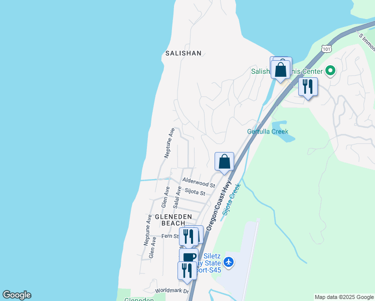 map of restaurants, bars, coffee shops, grocery stores, and more near in Lincoln Beach