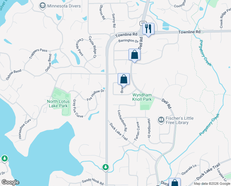 map of restaurants, bars, coffee shops, grocery stores, and more near 6484 Brackett Road in Eden Prairie